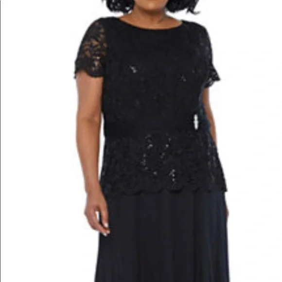 Onyx nite black gown size 14w